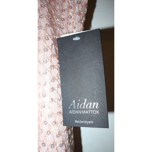 Aidan x Aidan Mattox MN1E207037 Women's Sz 2 Rose Quart Halter Midi Dress $265 - Picture 4 of 13